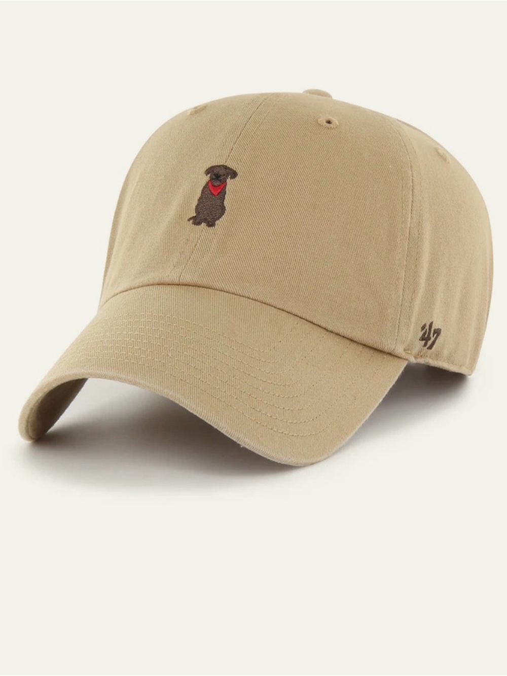 '47 Clean Up Hat with Embroidered Dog - Khaki